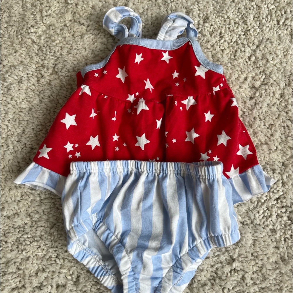 NWOT Cat & Jack 4th of July Americana NB outfit